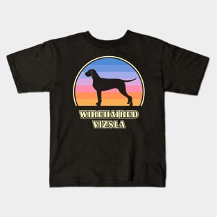 Wirehaired Vizsla Vintage Sunset Dog Kids T-Shirt